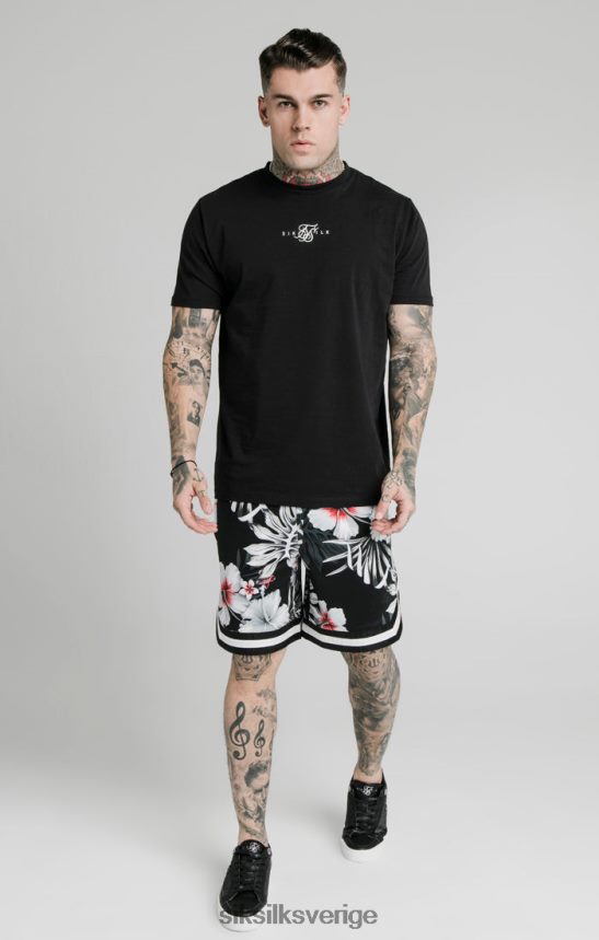 män SikSilk blommiga basketshorts - svarta kläder 02V424591