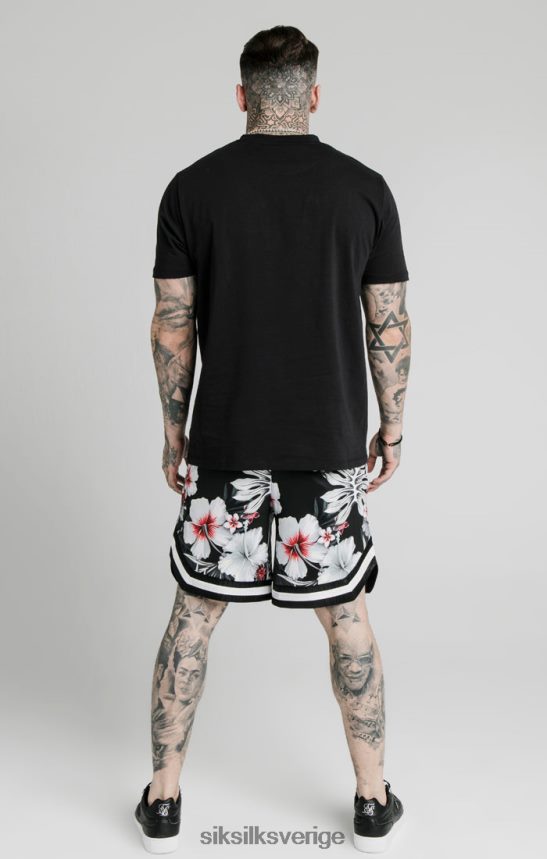 män SikSilk blommiga basketshorts - svarta kläder 02V424591
