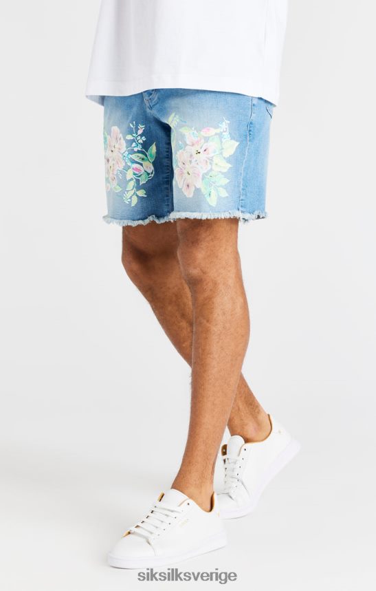 män SikSilk råblommiga jeansshorts - ljus mellanstensblå kläder 02V424601