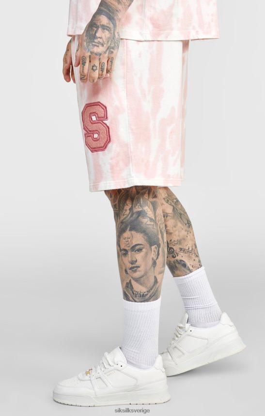 män SikSilk rosa tie dye jogger kort kläder 02V424574