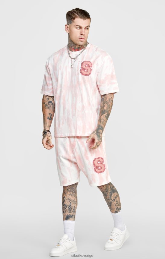 män SikSilk rosa tie dye jogger kort kläder 02V424574