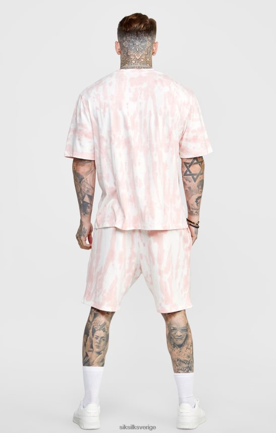 män SikSilk rosa tie dye jogger kort kläder 02V424574