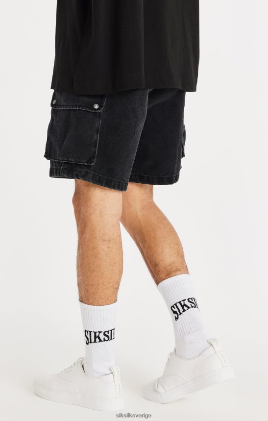 män SikSilk svart denim cargo kort kläder 02V424598