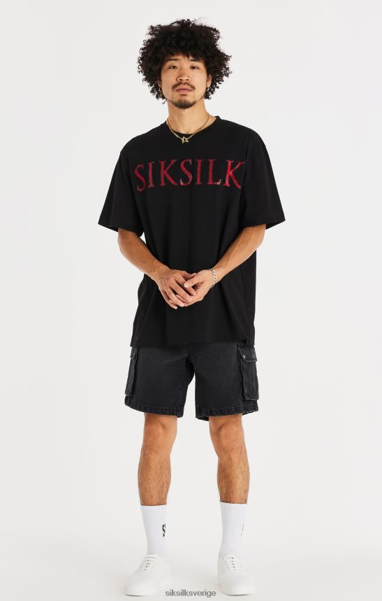 män SikSilk svart denim cargo kort kläder 02V424598