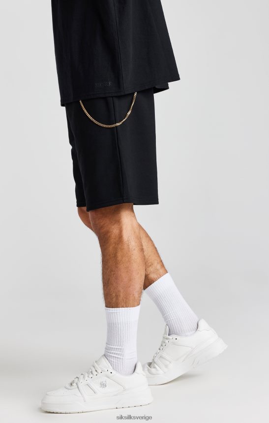 män SikSilk svart kedja lös passform kort kläder 02V424571