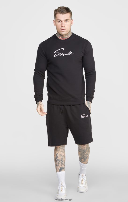 män SikSilk svart script broderi kort kläder 02V424581