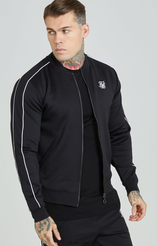 män SikSilk svart panelad träningsoverall kläder 02V424503