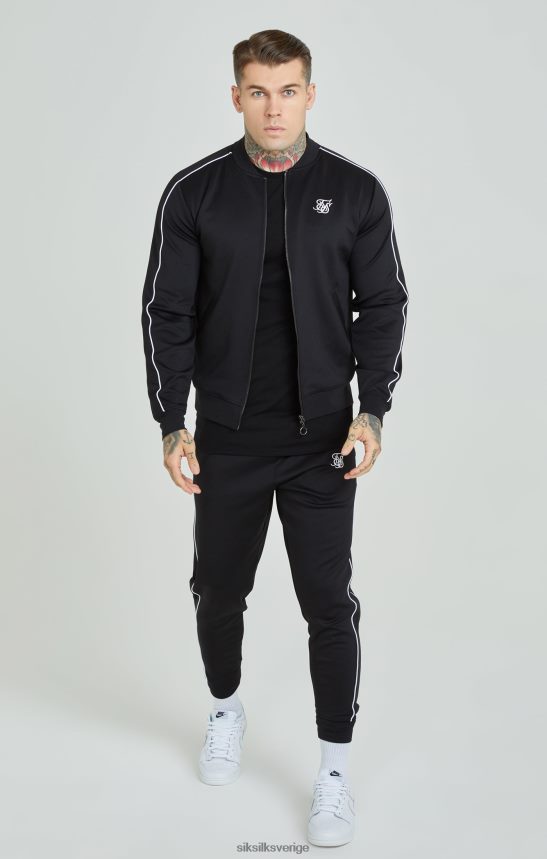män SikSilk svart panelad träningsoverall kläder 02V424503