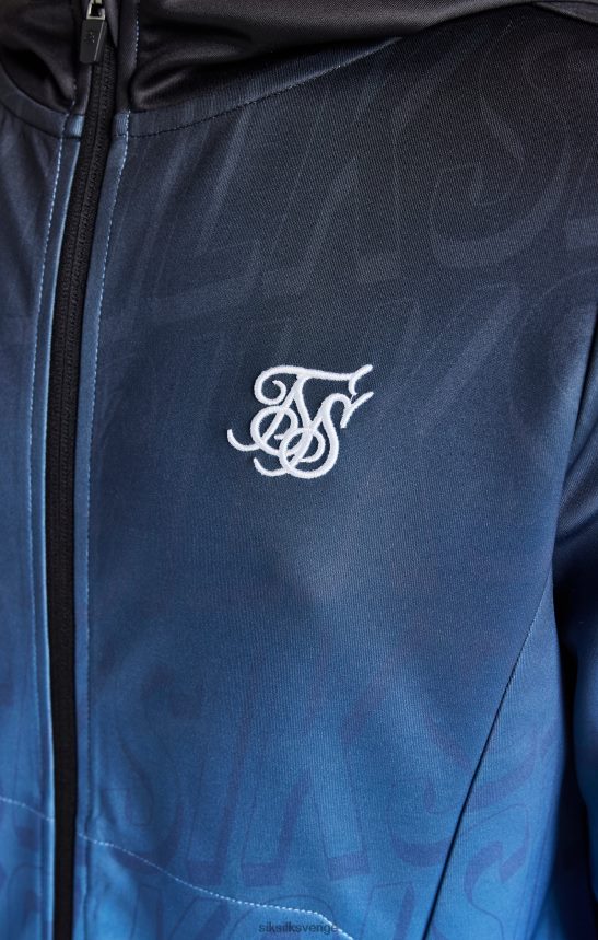 Pojkar SikSilk blå bleka hoodie med dragkedja kläder 02V424293