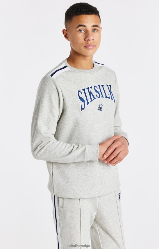 Pojkar SikSilk grå marl varsity crew sweatshirt kläder 02V424296