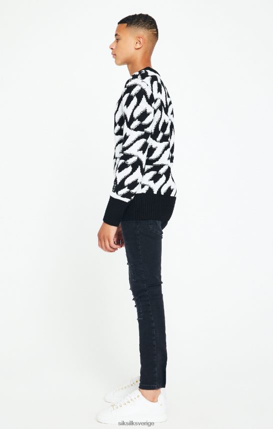 Pojkar SikSilk x messi svart chunky stickad tröja kläder 02V424286