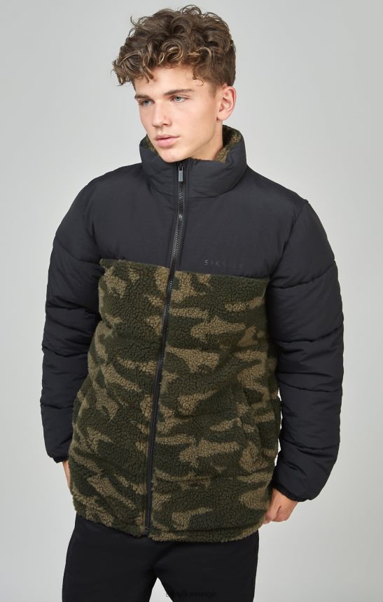 Pojkar SikSilk camo borg pufferjacka kläder 02V424297