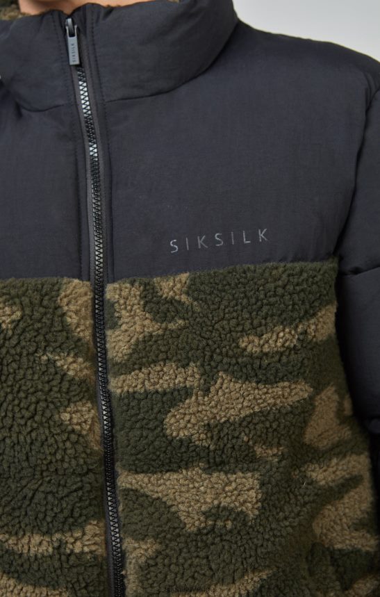 Pojkar SikSilk camo borg pufferjacka kläder 02V424297