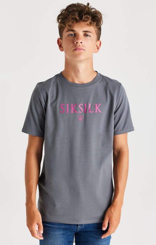 Pojkar SikSilk grå märkes t-shirt kläder 02V424280