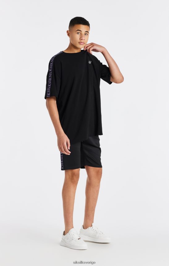 Pojkar SikSilk svart tejpad t-shirt kläder 02V424285