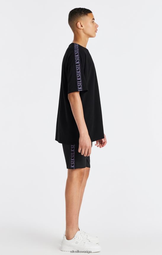 Pojkar SikSilk svart tejpad t-shirt kläder 02V424285