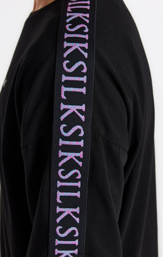 Pojkar SikSilk svart tejpad t-shirt kläder 02V424285