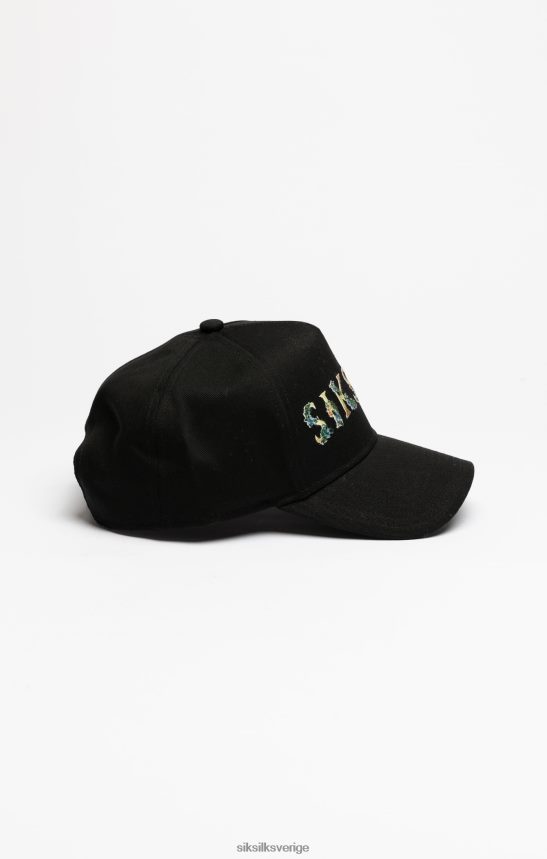 unisex- SikSilk svart blommig broderi trucker keps tillbehör 02V424227