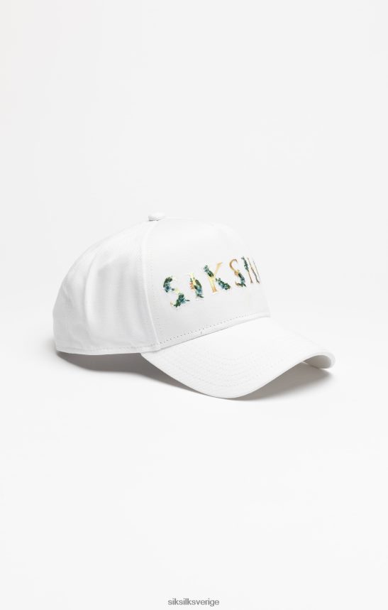 unisex- SikSilk vit blommig broderi trucker keps tillbehör 02V424234