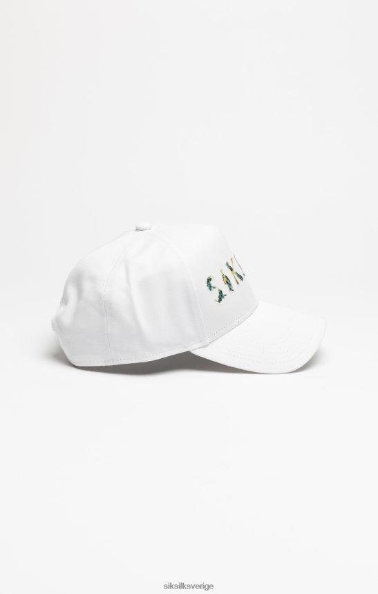 unisex- SikSilk vit blommig broderi trucker keps tillbehör 02V424234