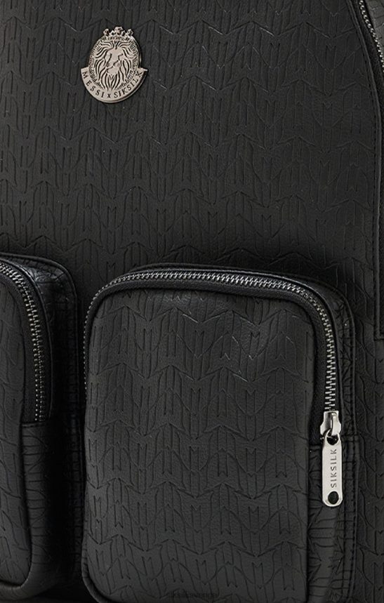 unisex- SikSilk x messi svart pu-märkt ryggsäck väska 02V424618